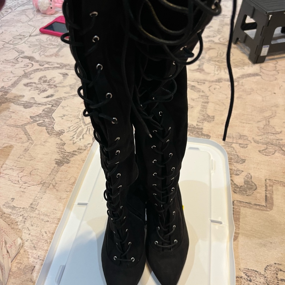 Torrid Elegant Black Lace-Up Women's Boots